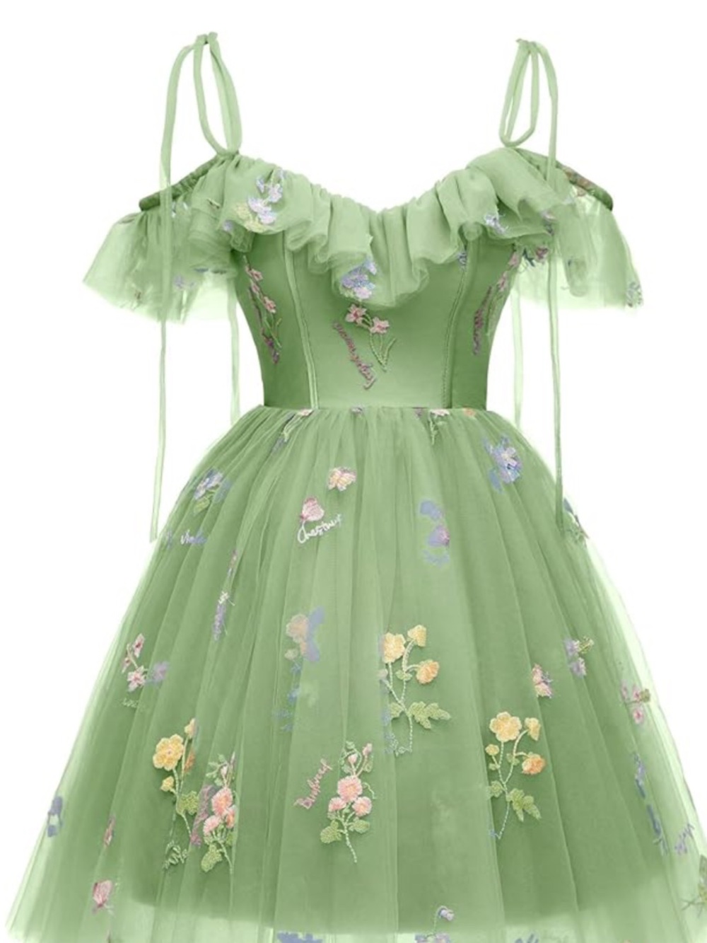 💐NWO Romantic Corset Party Dress Tulle Embroidery #cottagecore #coquette